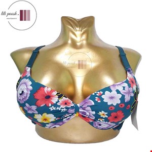 سوتین زنانه  اسفنجی وارداتی طرح هاوایی سایز 80 (کد 29)