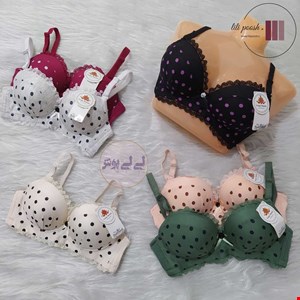 سوتین زنانه اسفنجی مدل خال خالی درجه یک وارداتی ( کد 73 )
